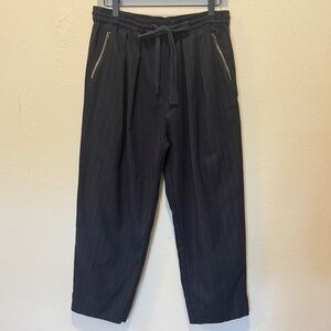 Free People Dark Navy Blue Pinstripe Joggers Size S